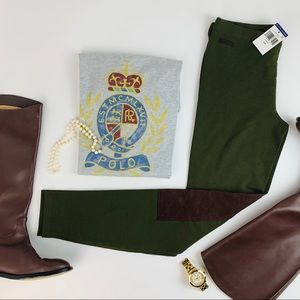 Polo Ralph Lauren Riding Pants Green NWT Size S